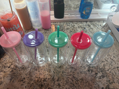 colored 16oz snowglobe tumblers