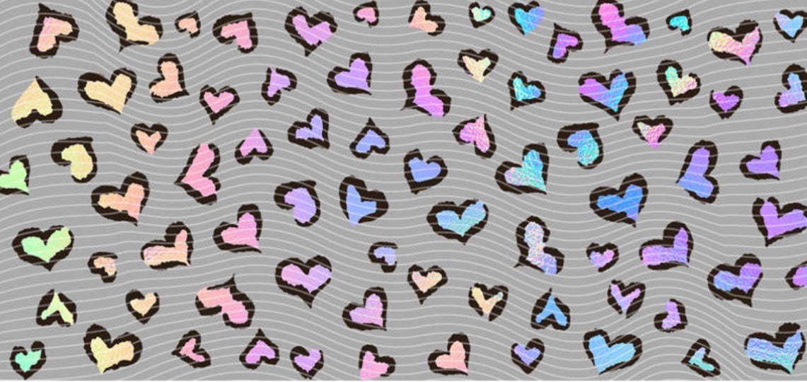 rainbow cheetah hearts