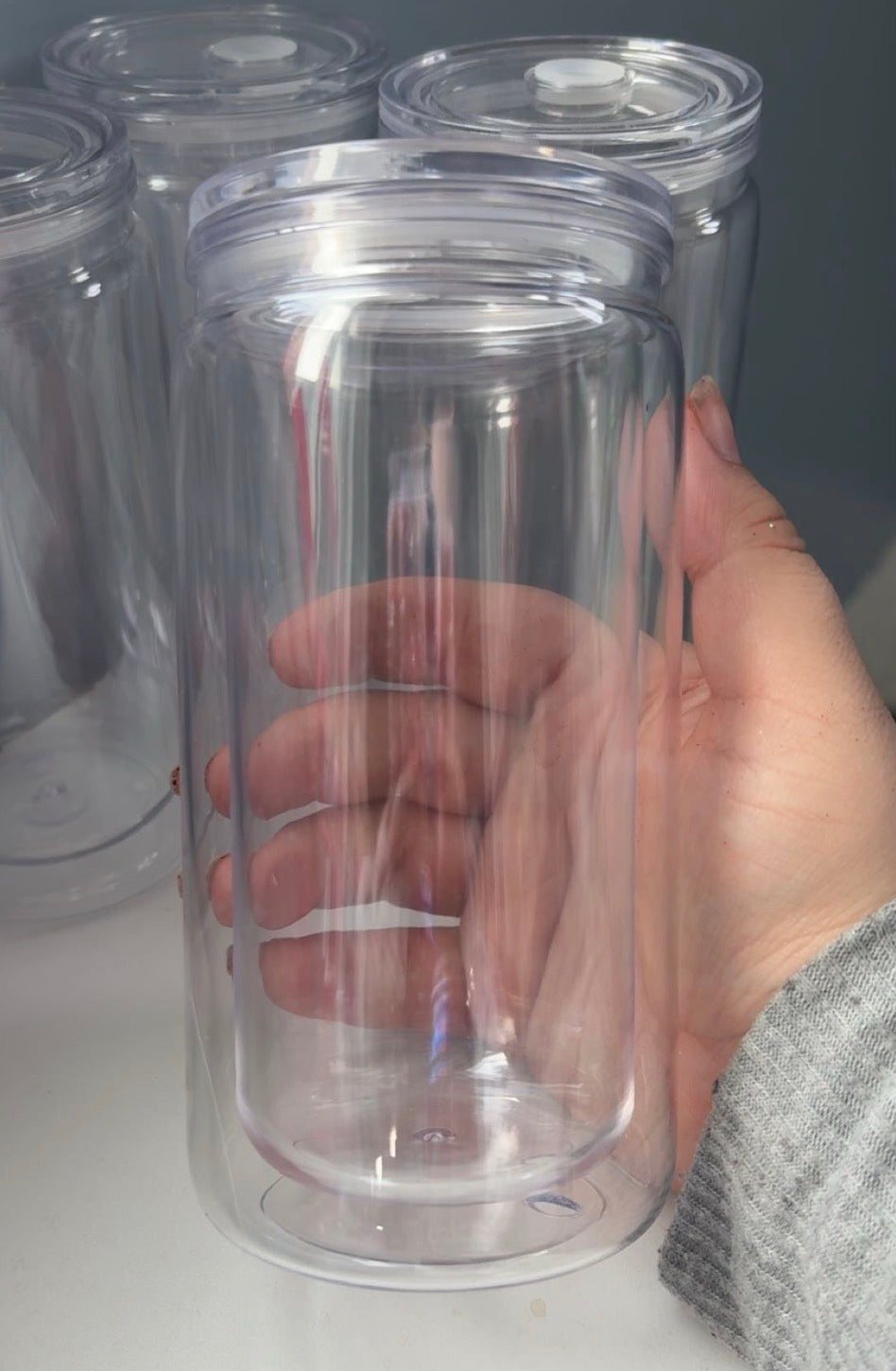 16oz acrylic snowglobe tumbler