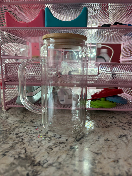 16oz glass w/ handle