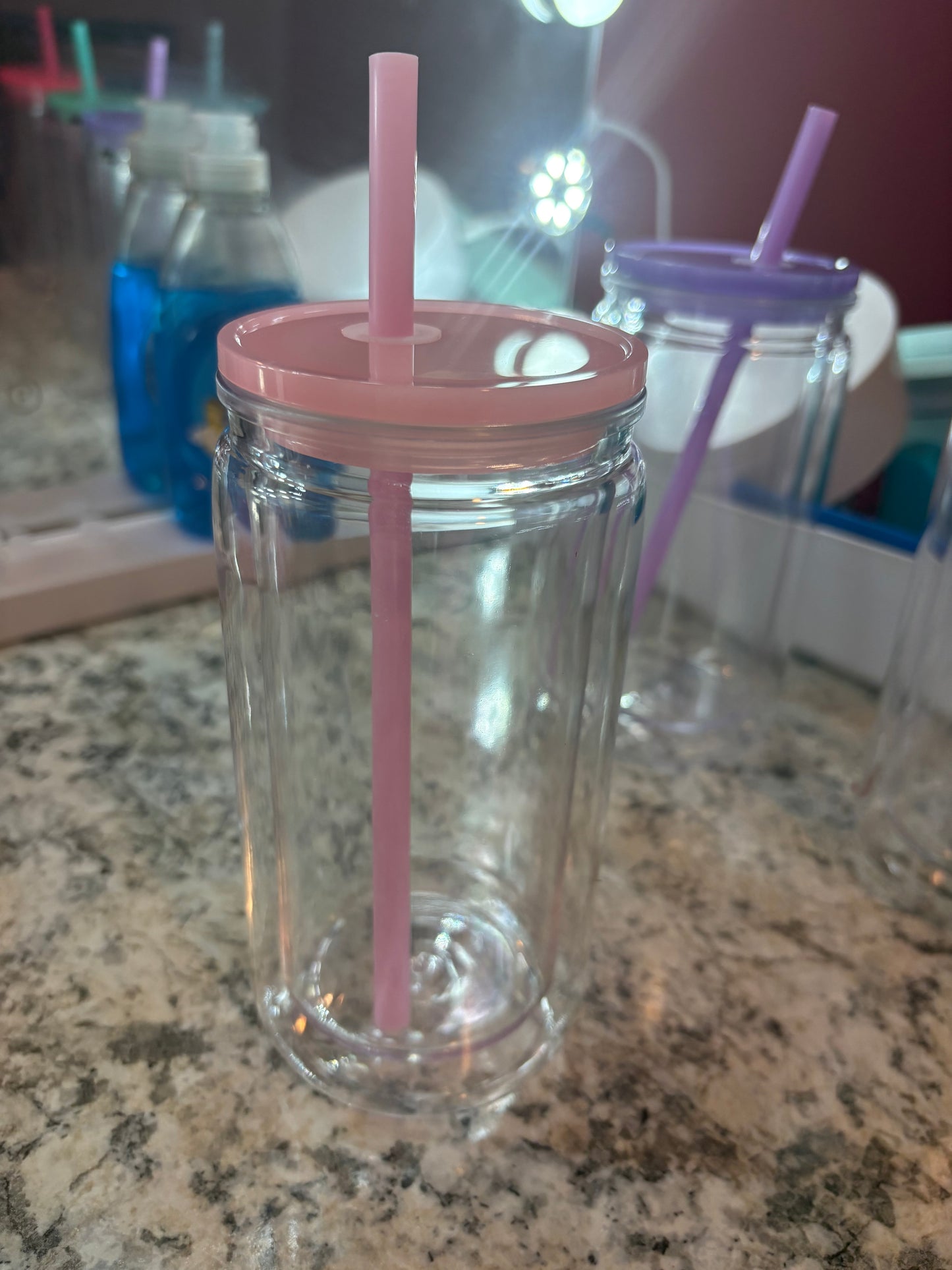 colored 16oz snowglobe tumblers