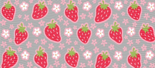 pink flower strawberries