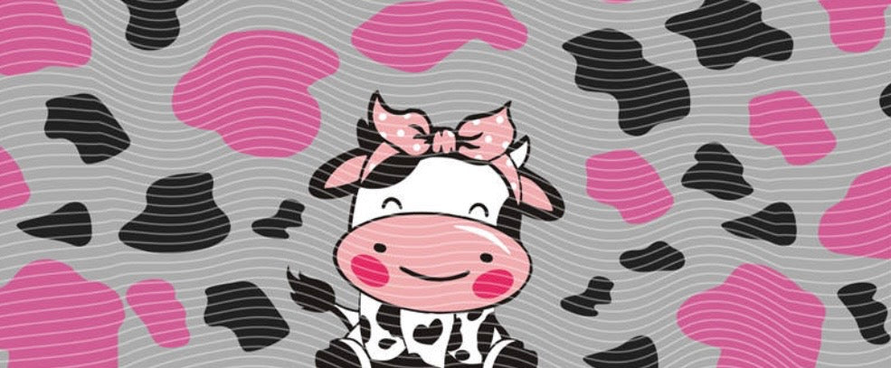 pink&black cow