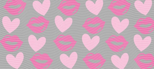 pink heart kiss